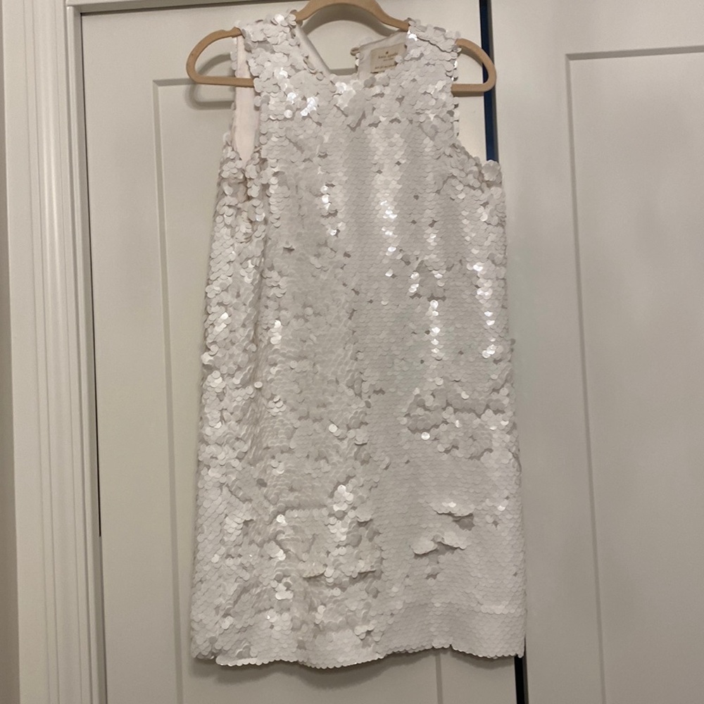 White sequin Kate spade shirt dress. Size 4!